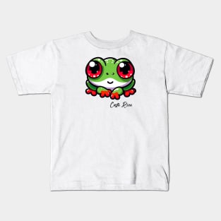 Cute & Cuddly: Red-Eyed Tree Frog Costa Rica 🐸 Kids T-Shirt